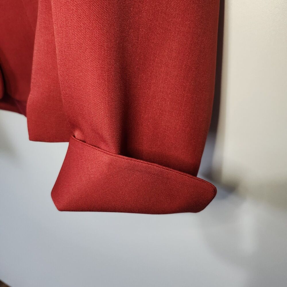 Le Suit Red Blazer Jacket Size 16 XL Cuffed Sleeves Party Office - Picture 4 of 11